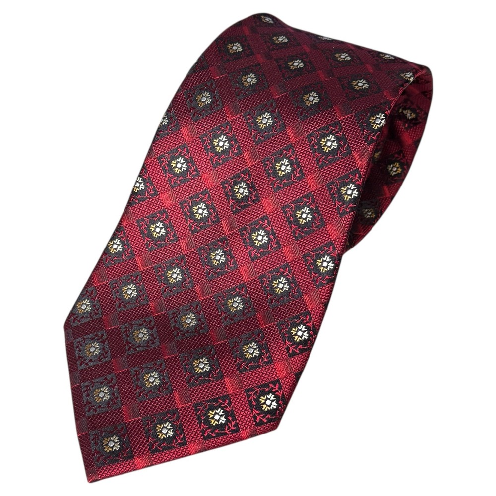 Britches Tailored Collection Burgundy Plaid‎ Silk Necktie Men's Formal